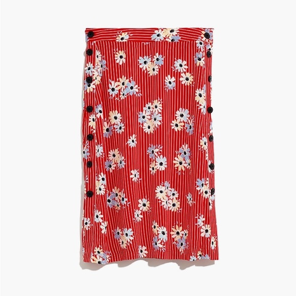 𝅺NEW Madewell Side-Button Skirt in Daisy Society Size 0 - Picture 2 of 7